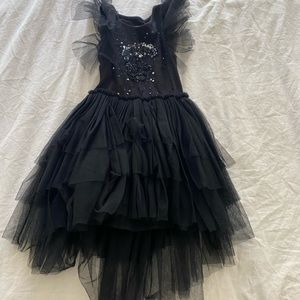 Nununu Black Sequin skull dress